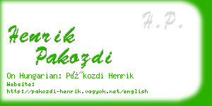 henrik pakozdi business card